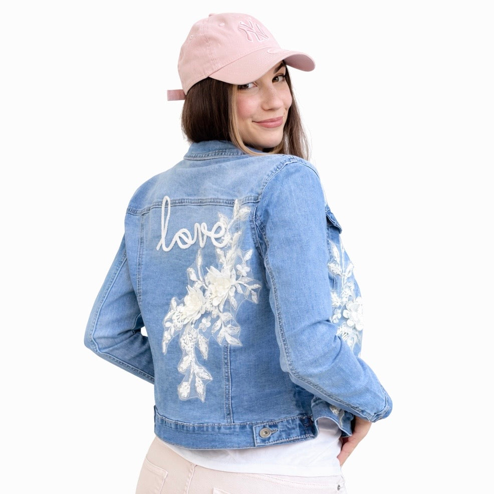 Simona M Giubbino Jeans ricamo Love