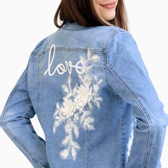 Simona M Giubbino Jeans ricamo Love