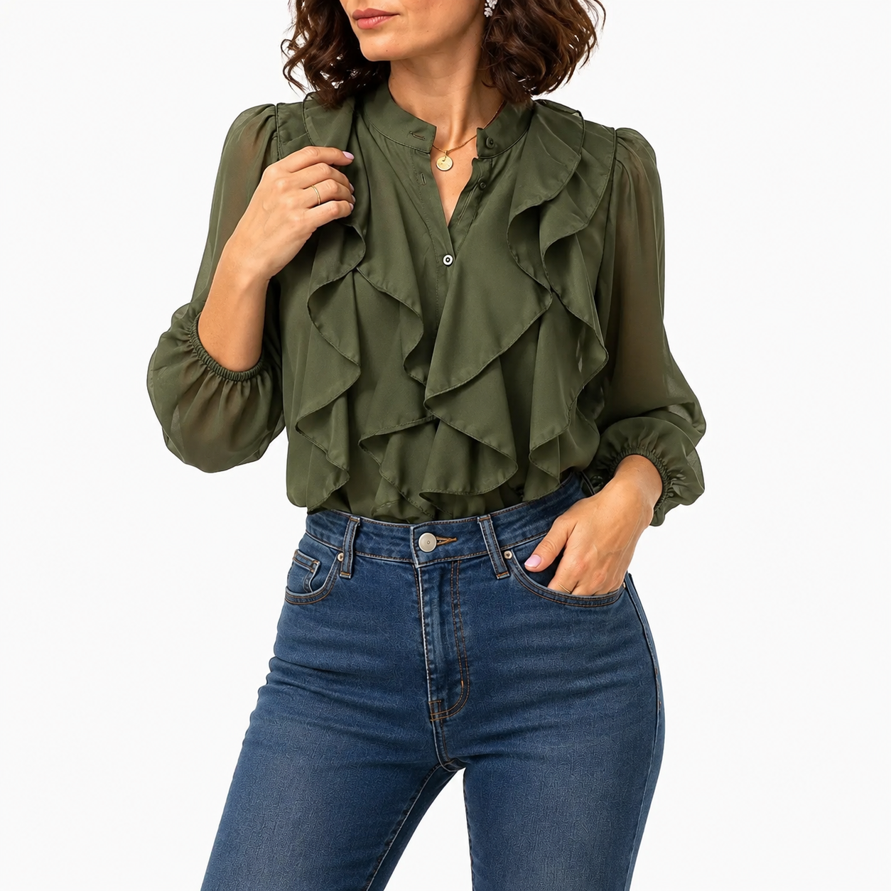 Blue Joint camicia ruches