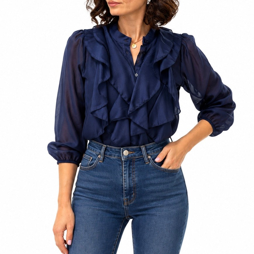 Blue Joint camicia ruches