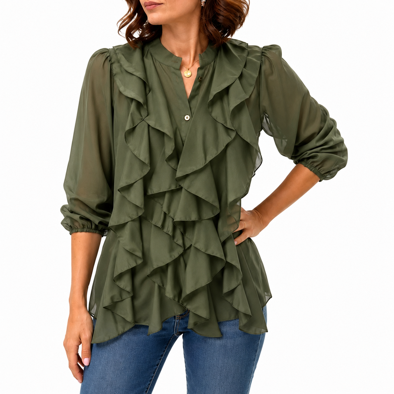 Blue Joint camicia ruches