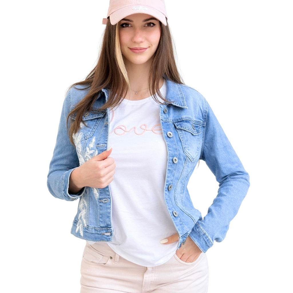 Simona M Giubbino Jeans ricamo Love