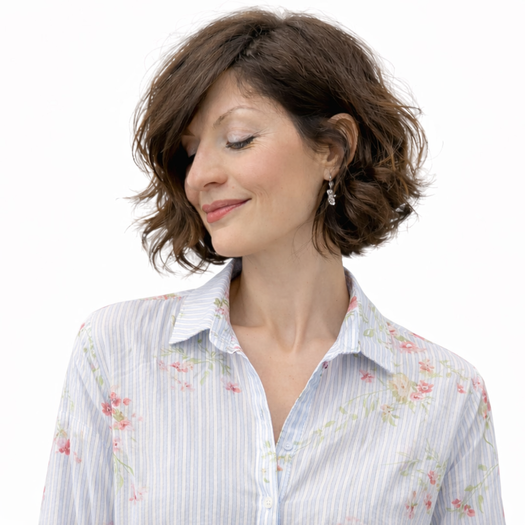 Blue Joint camicia fiori