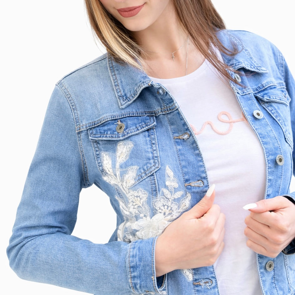 Simona M Giubbino Jeans ricamo Love