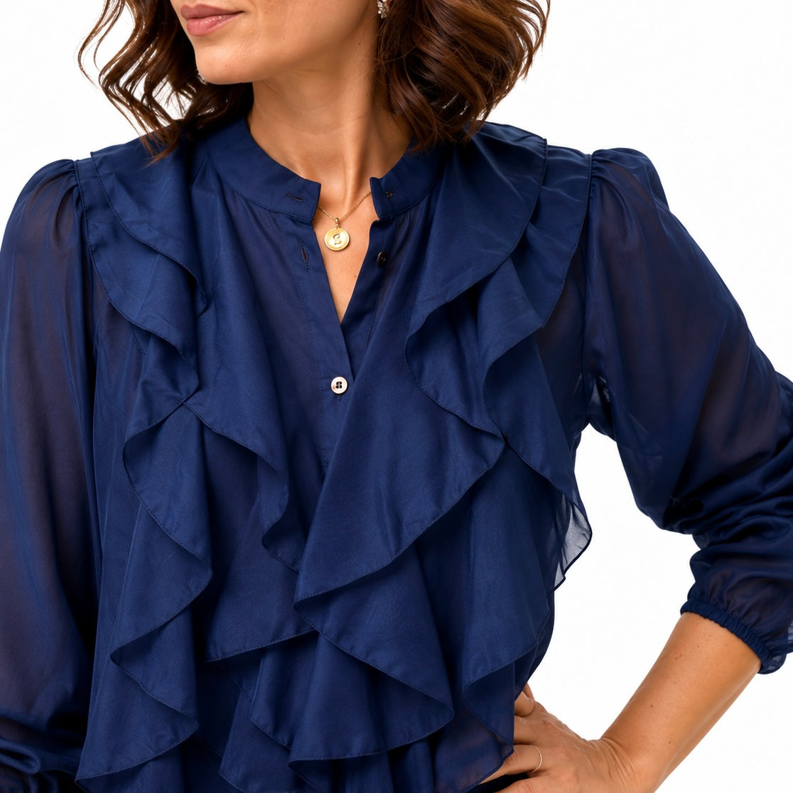Blue Joint camicia ruches