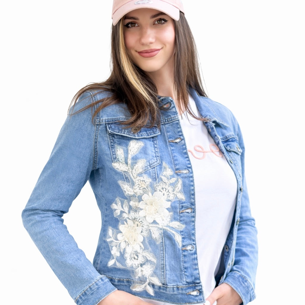 Simona M Giubbino Jeans ricamo Love