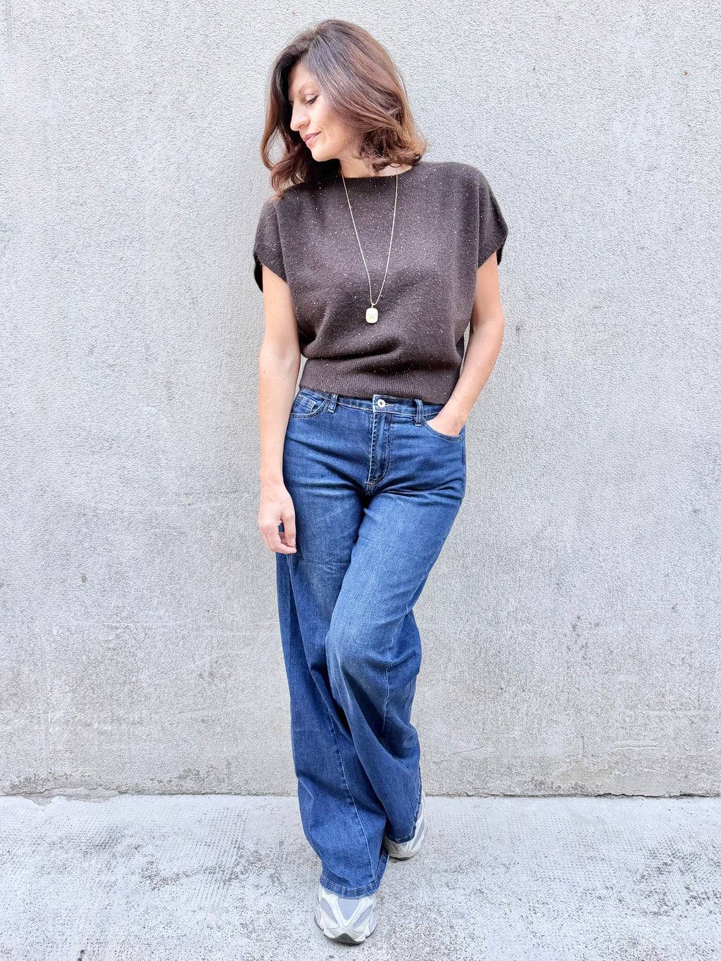 Blue Joint maglione micropaillettes