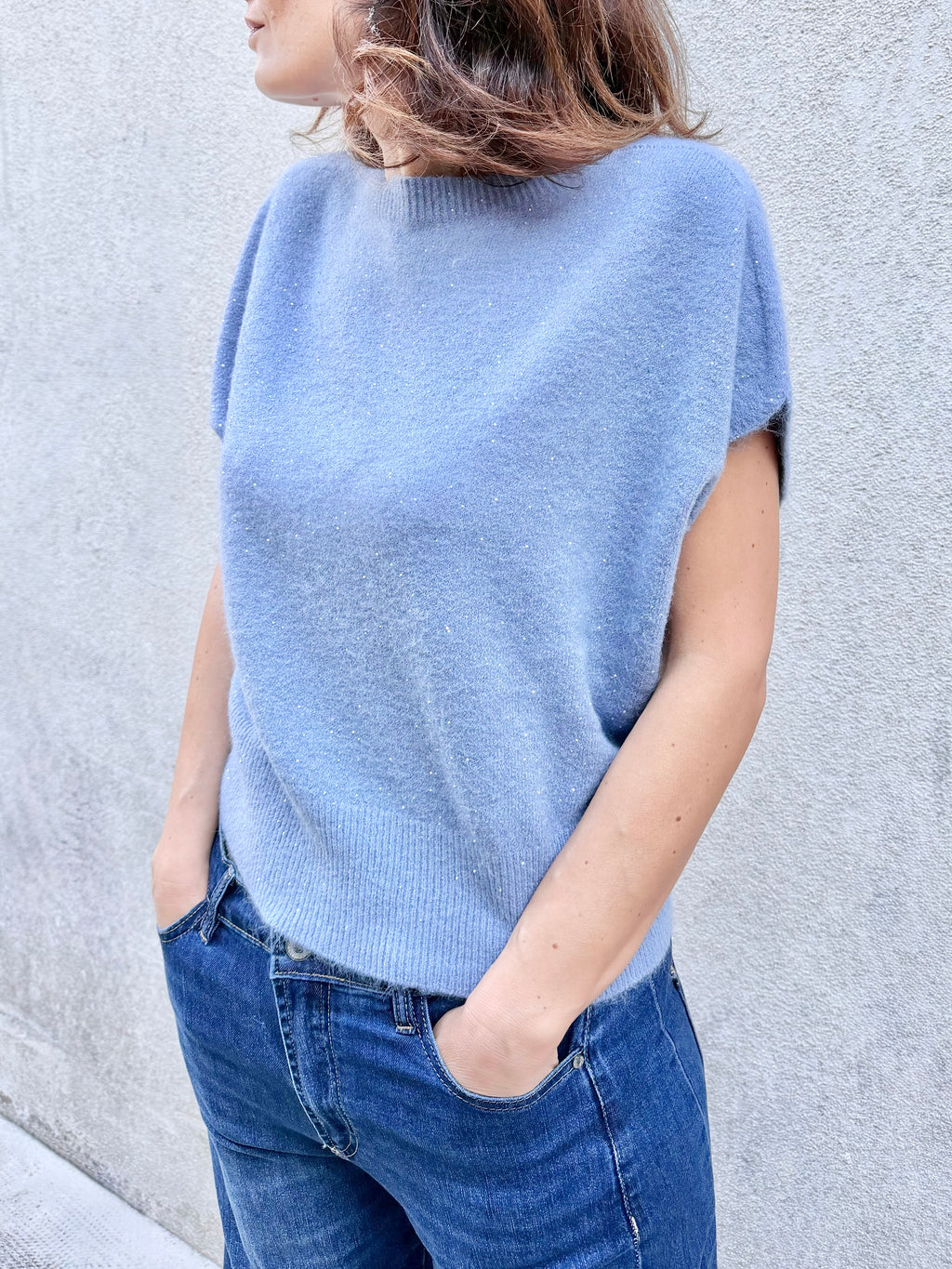 Blue Joint maglione micropaillettes