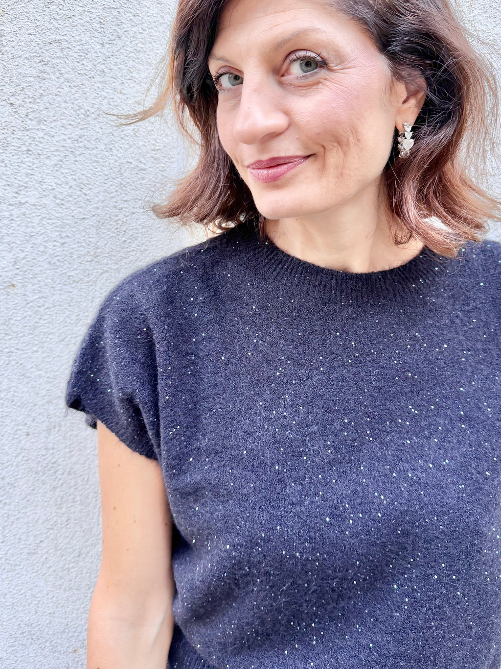 Blue Joint maglione micropaillettes
