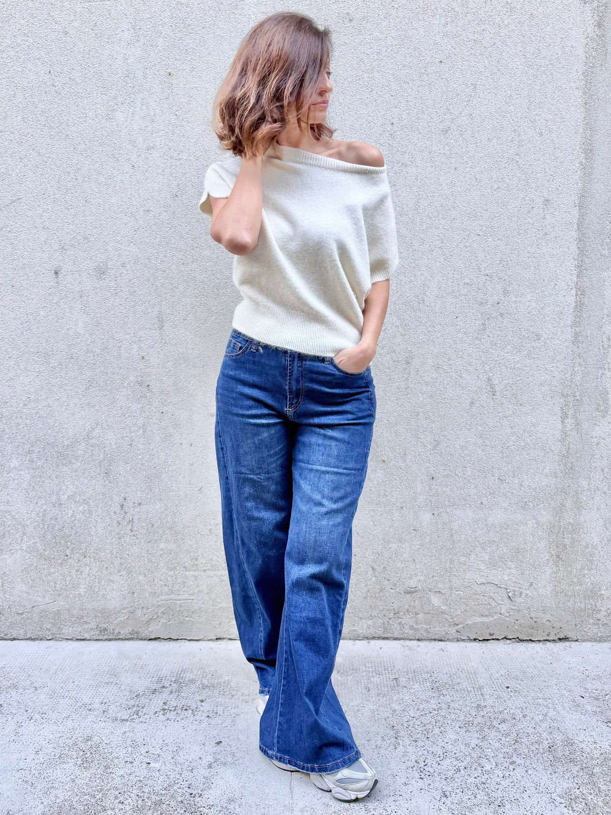Blue Joint maglione micropaillettes