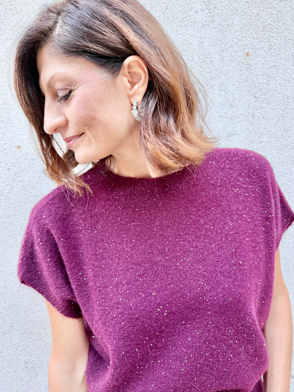 Blue Joint maglione micropaillettes