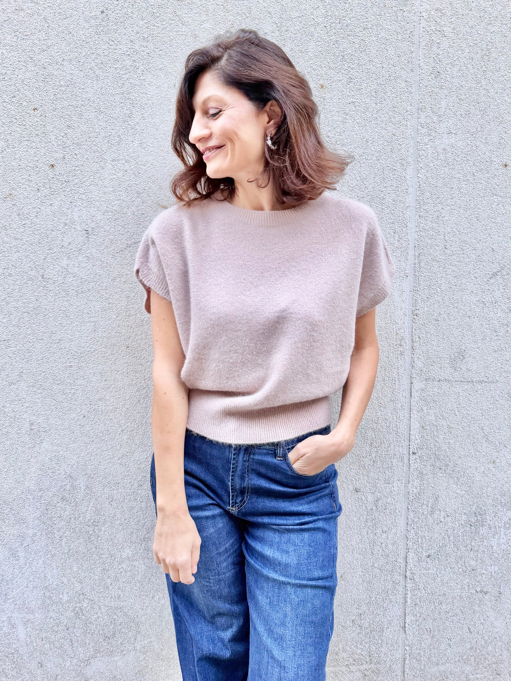 Blue Joint maglione micropaillettes