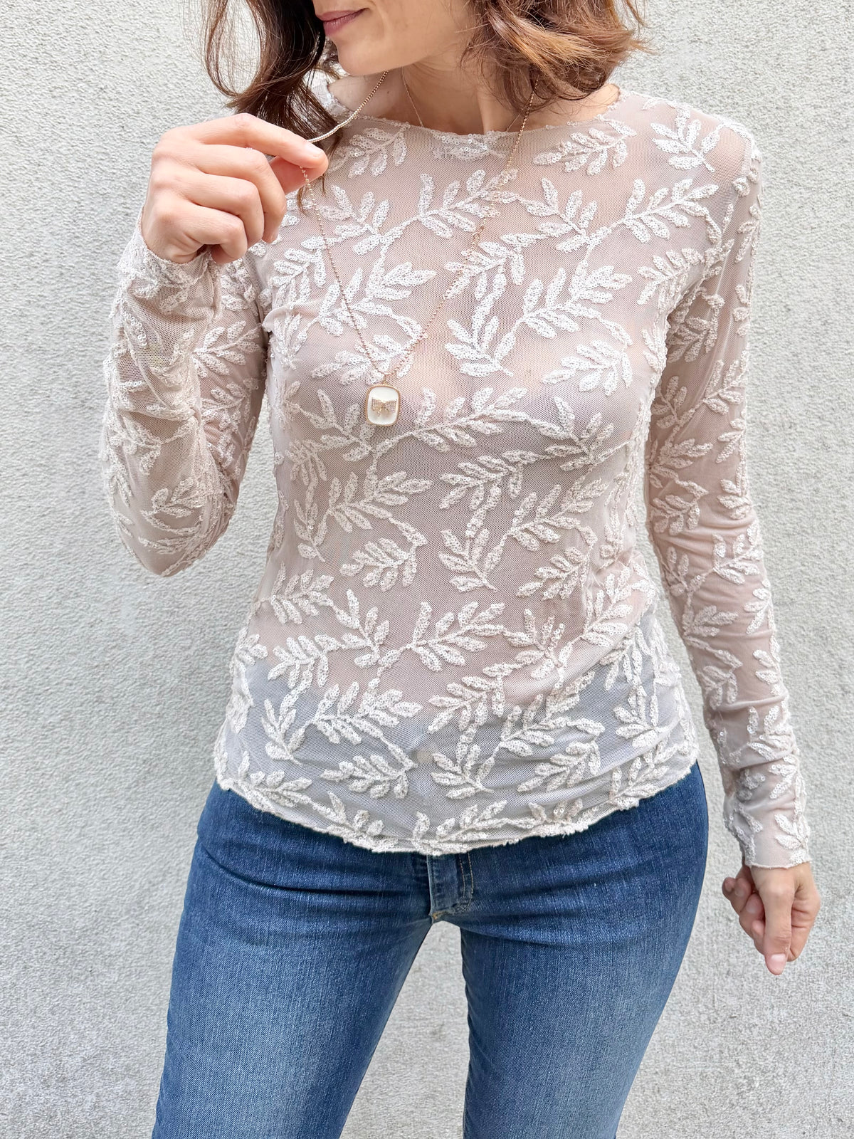Blue Joint Maglia tulle e paillettes
