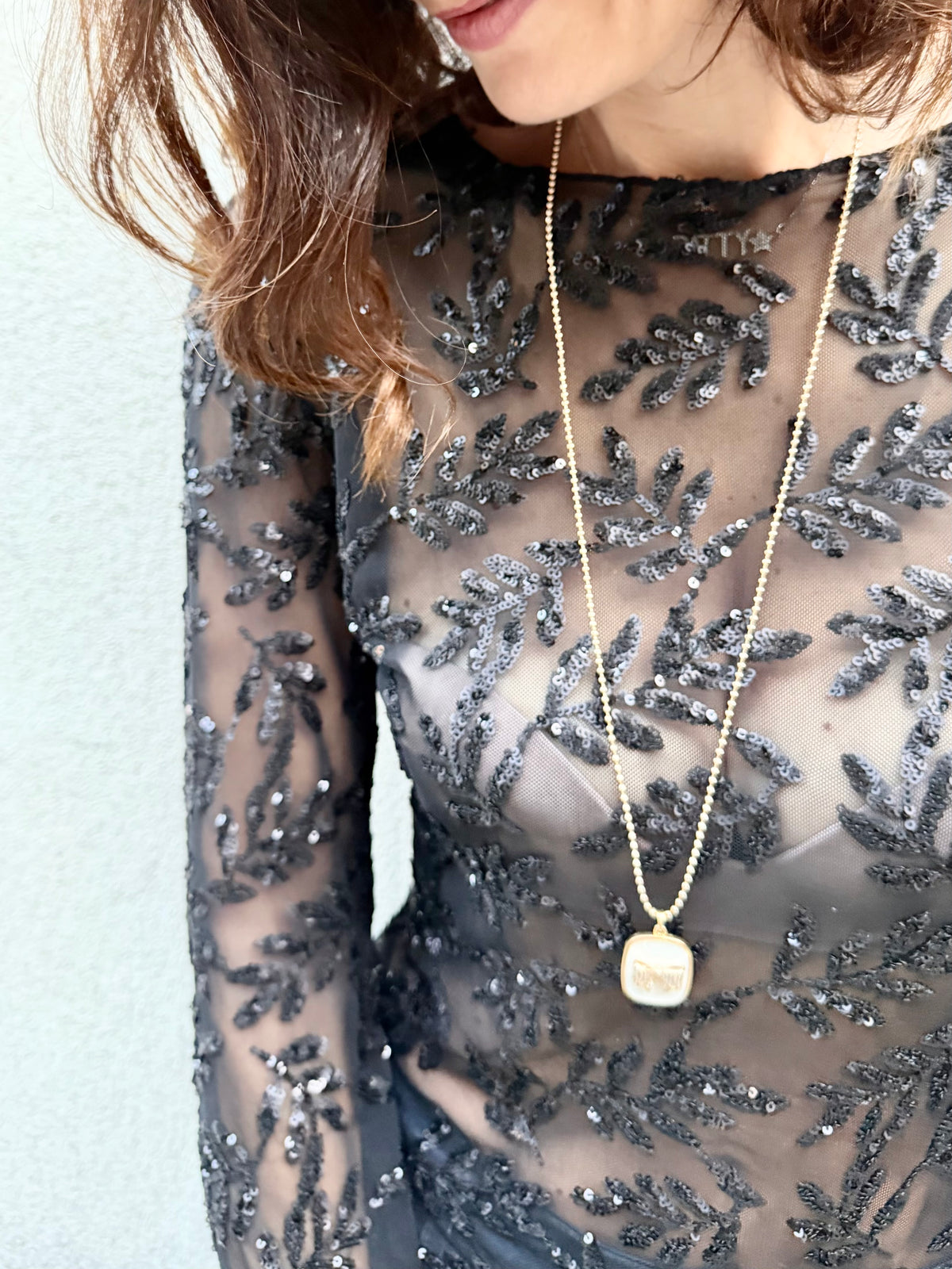 Blue Joint Maglia tulle e paillettes