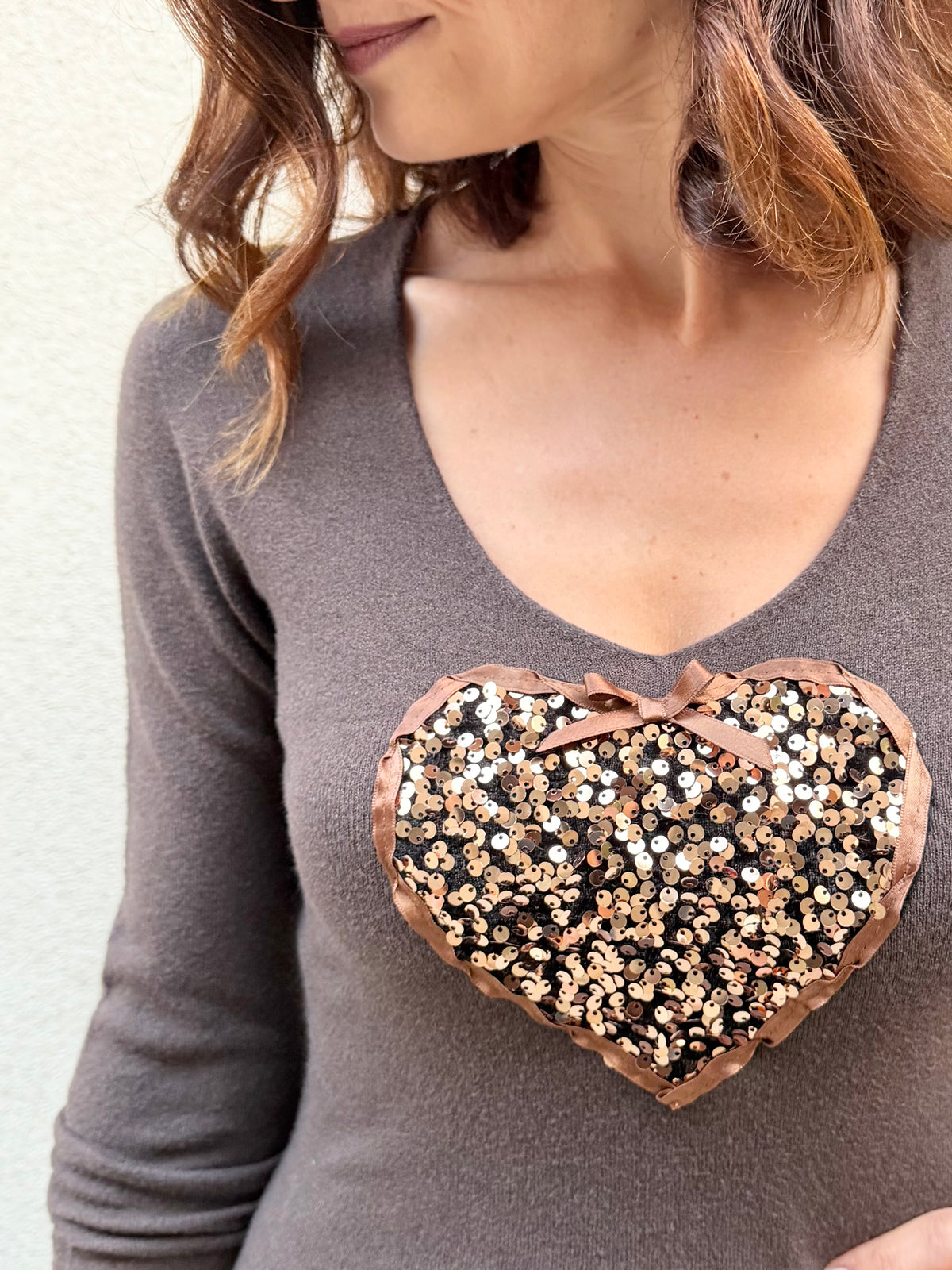Simona M maglione cuore paillettes