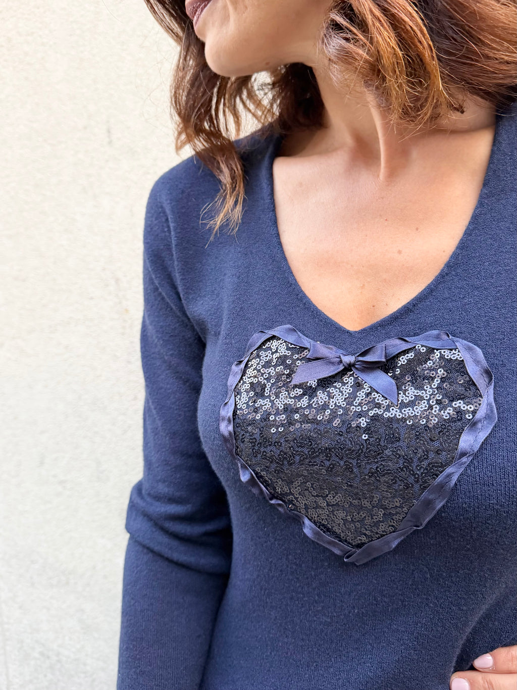 Simona M maglione cuore paillettes