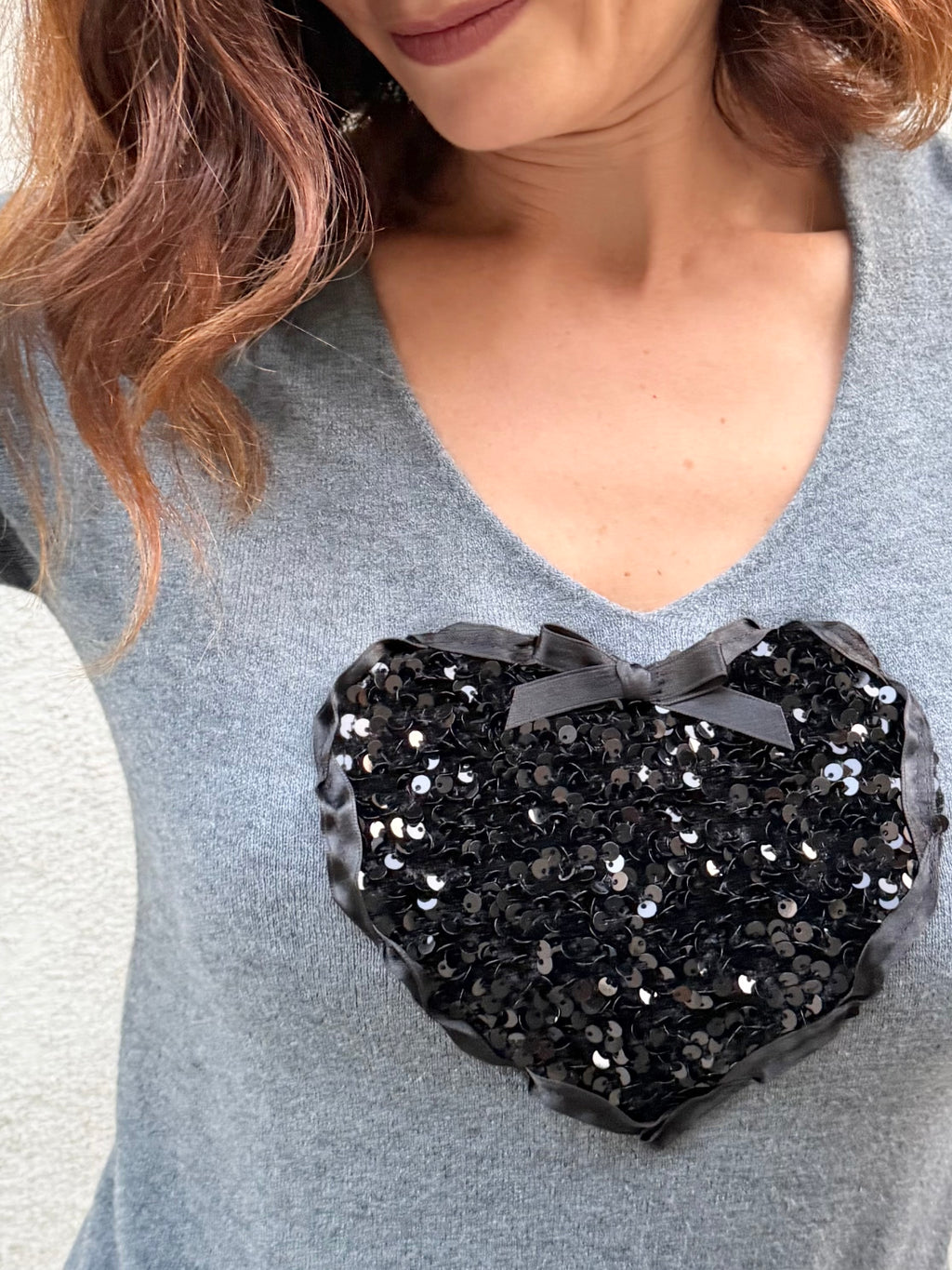 Simona M maglione cuore paillettes