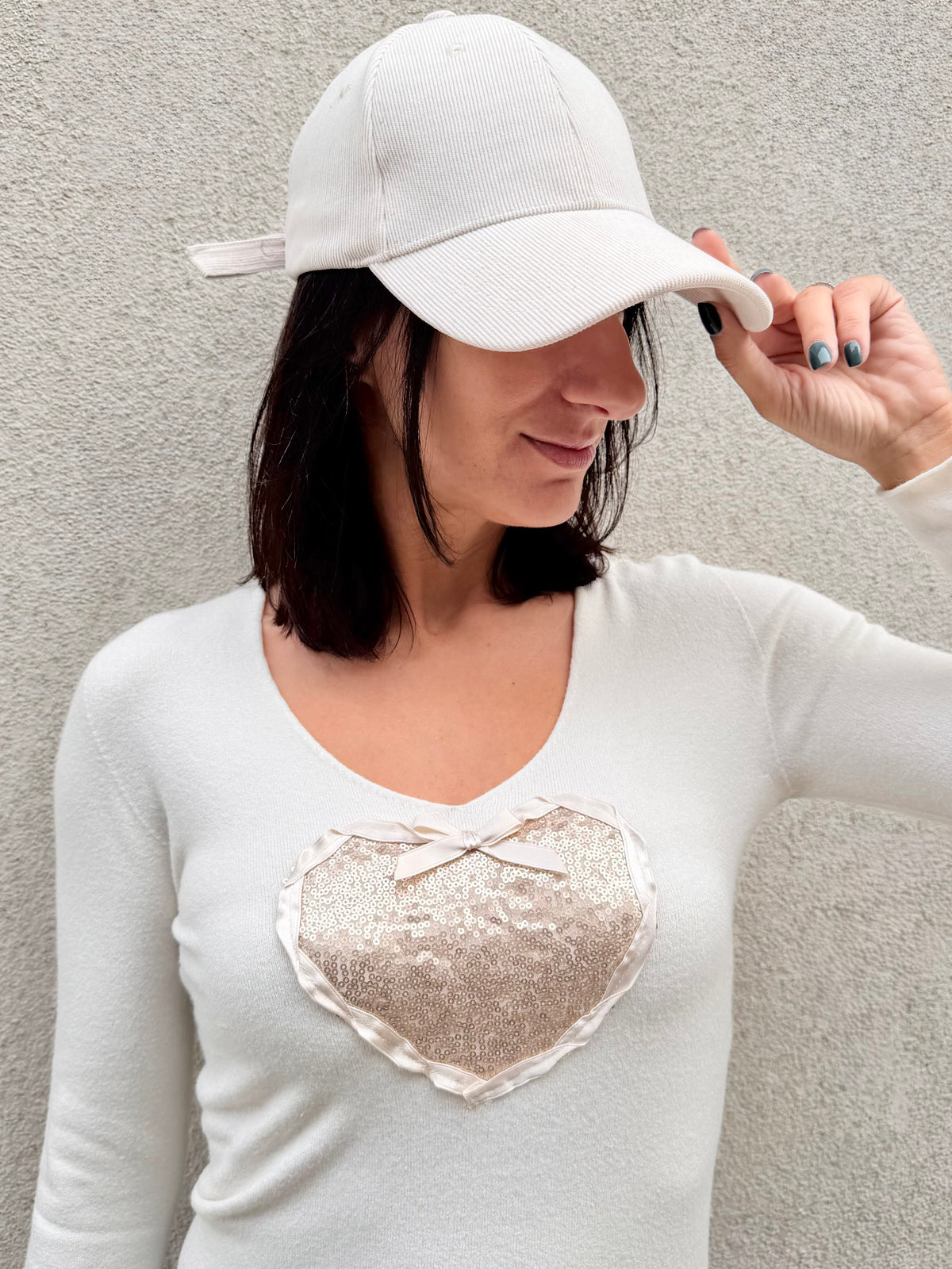 Simona M maglione cuore paillettes