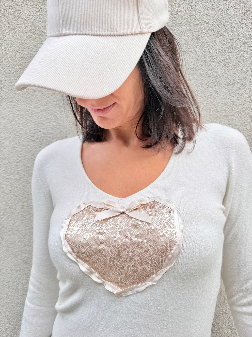 Simona M maglione cuore paillettes
