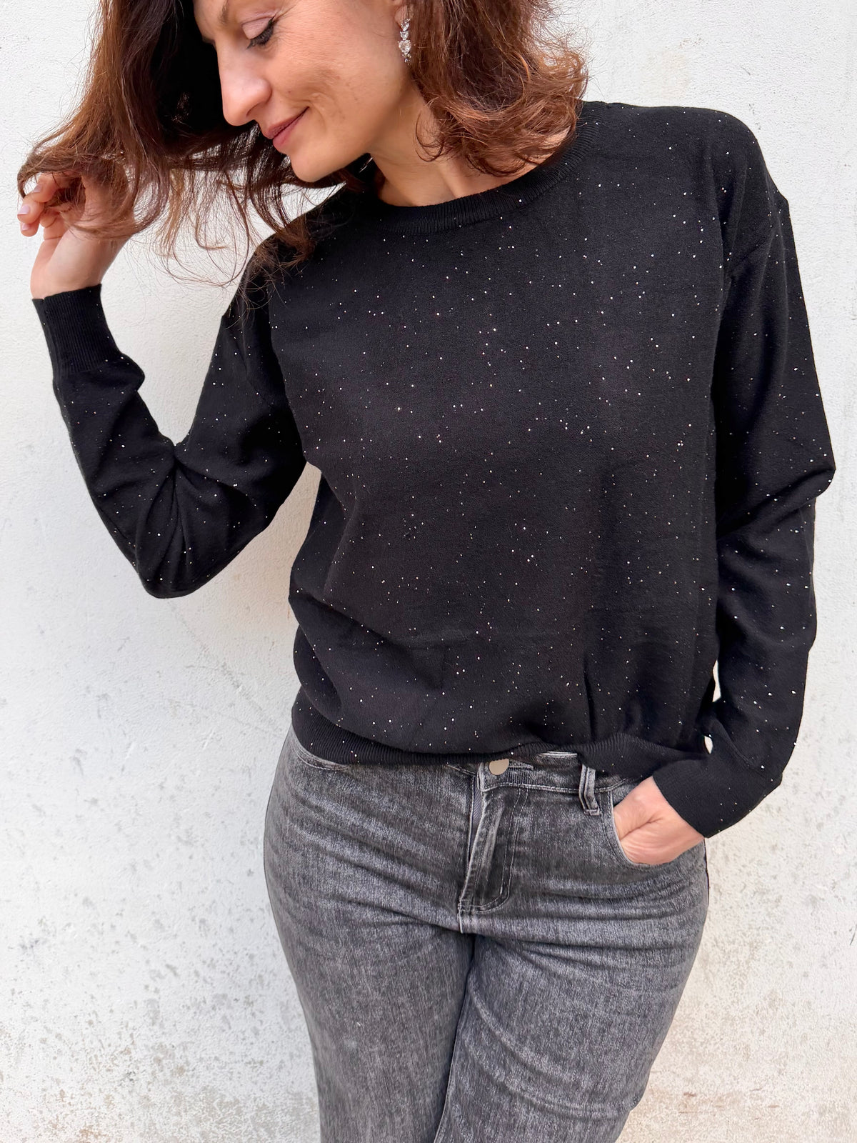 Ayfee girocollo micropaillettes