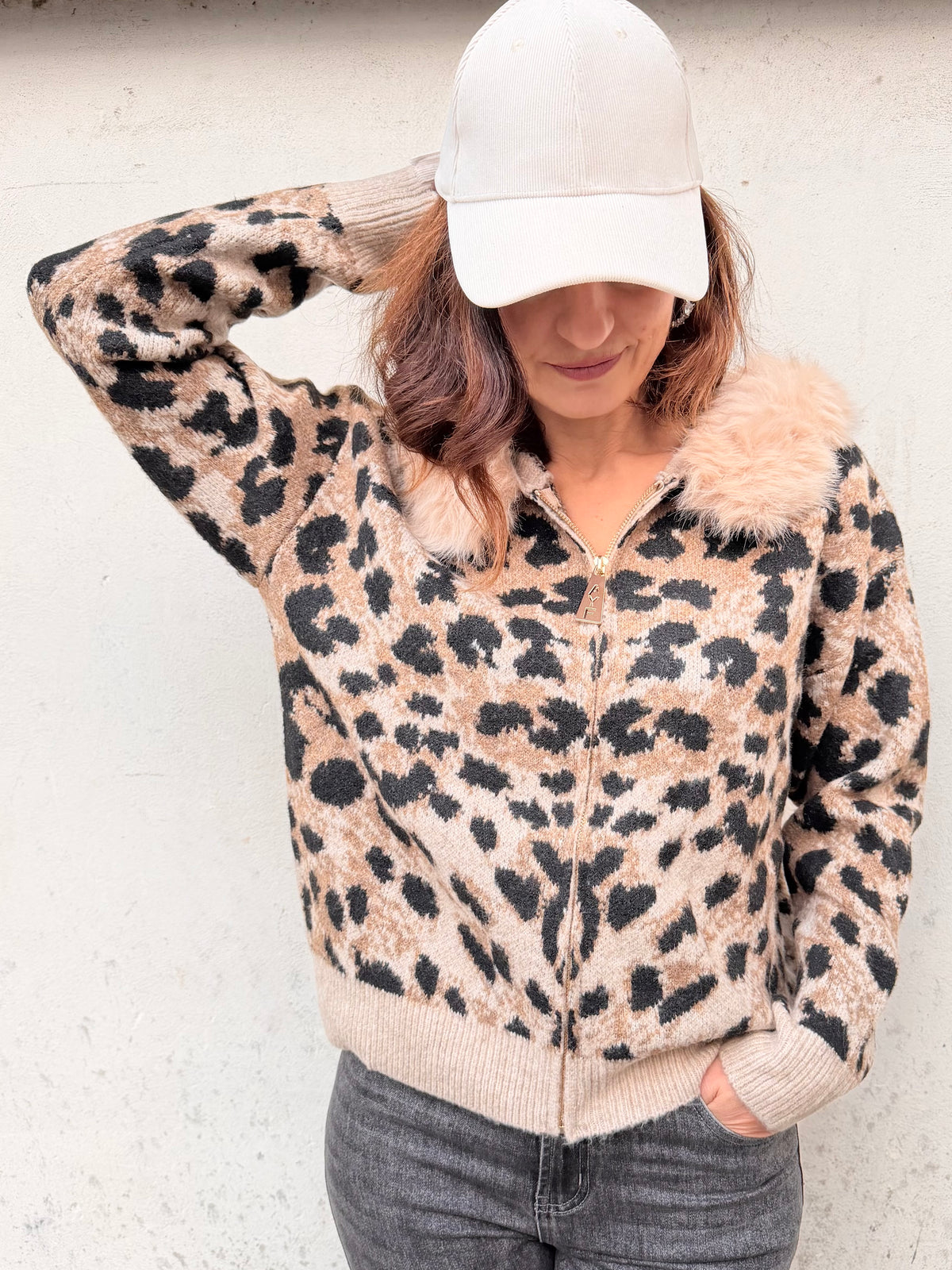 Ayfee cardigan maculato corto