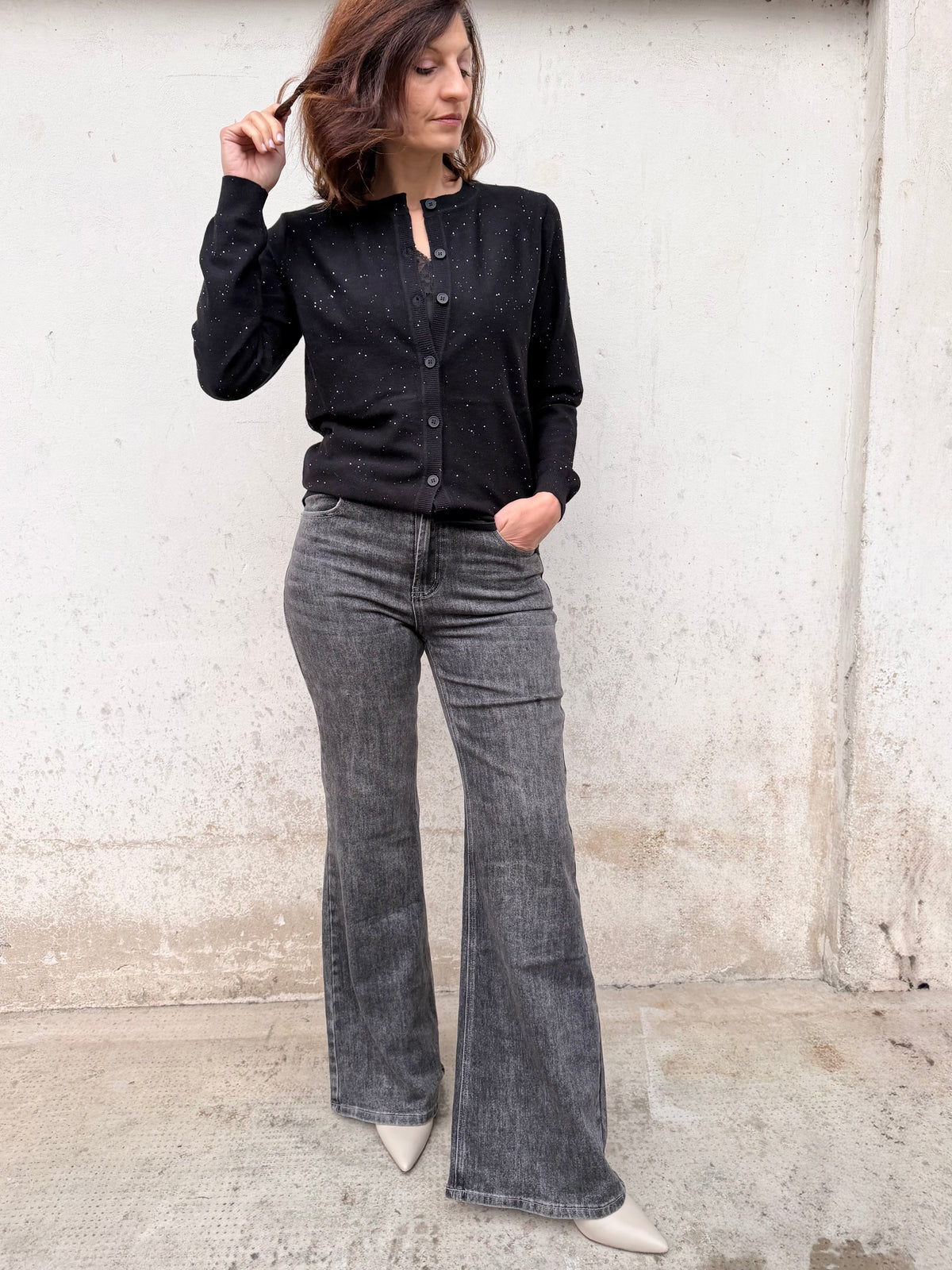 Ayfee cardigan micropaillettes