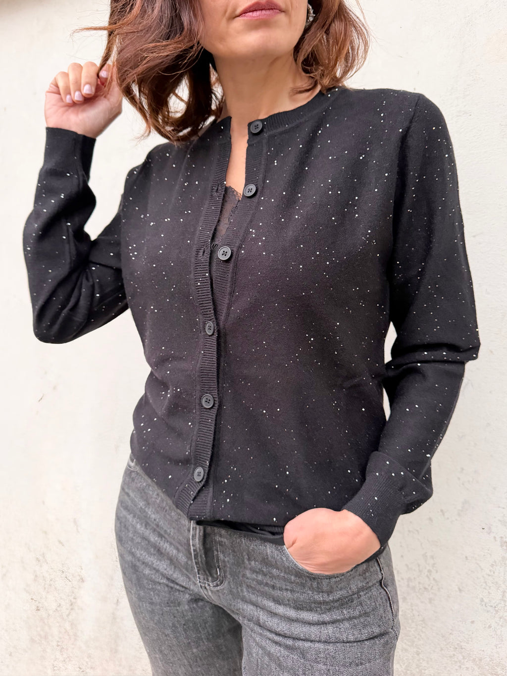 Ayfee cardigan micropaillettes