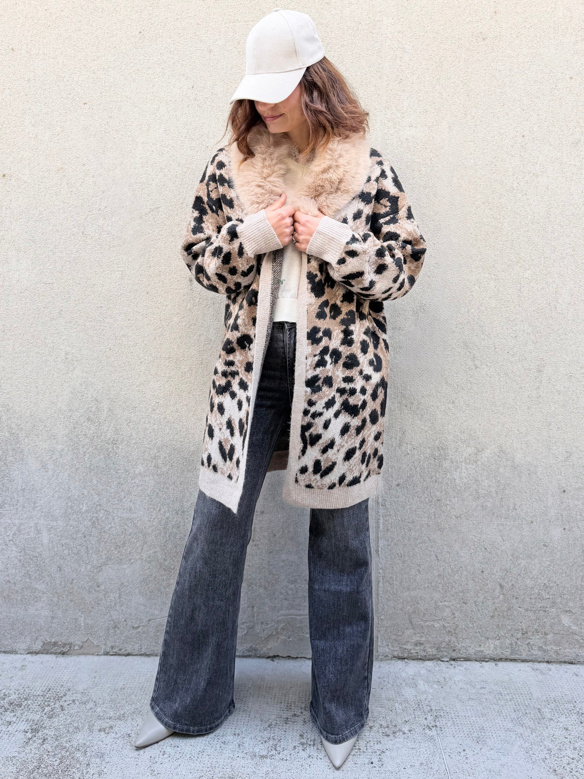 Ayfee cardigan lungo maculato