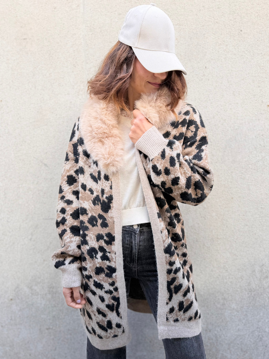 Ayfee cardigan lungo maculato