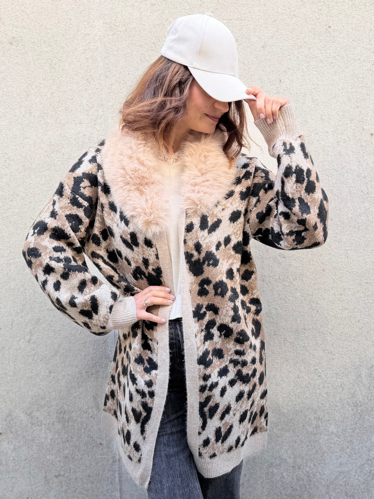 Ayfee cardigan lungo maculato