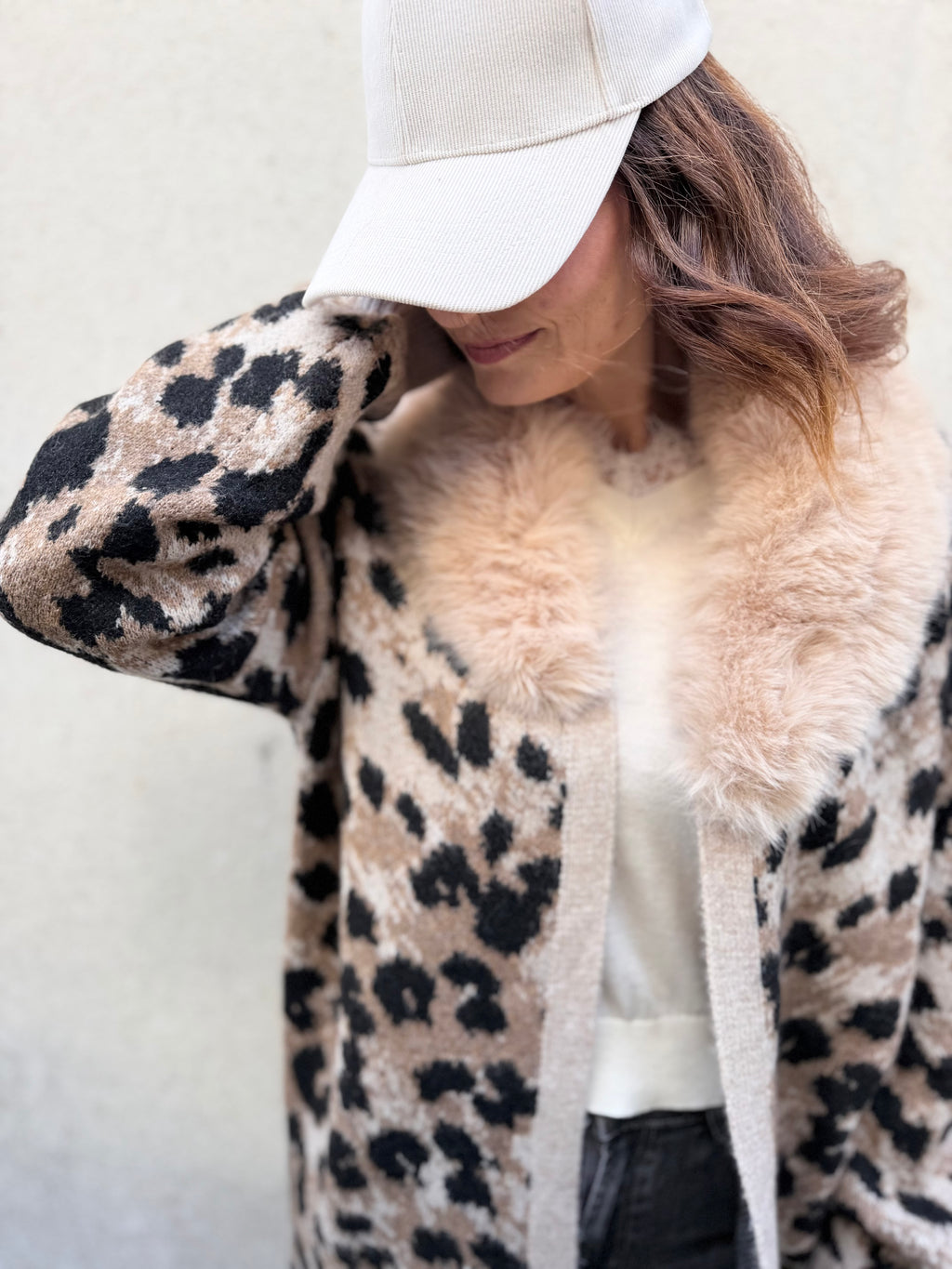 Ayfee cardigan lungo maculato