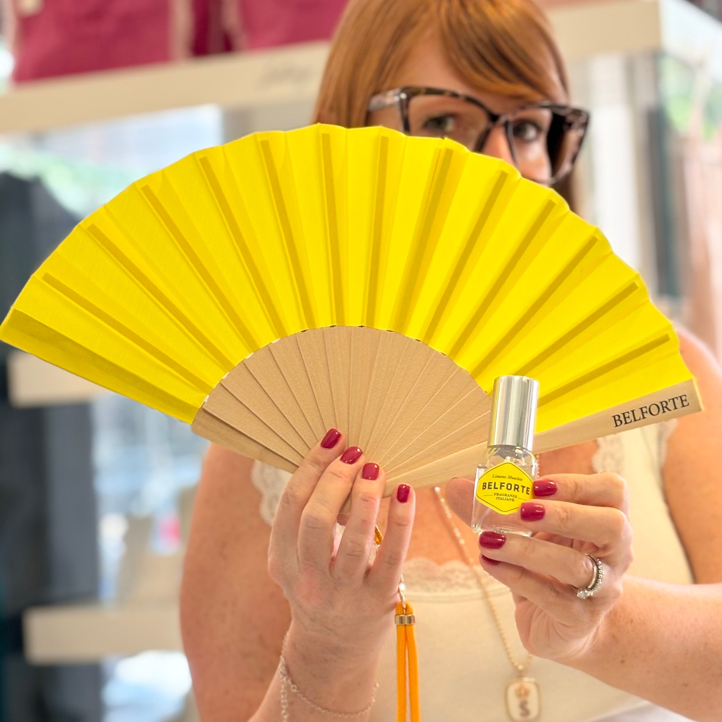 Ventaglio giallo Limone e Muschio