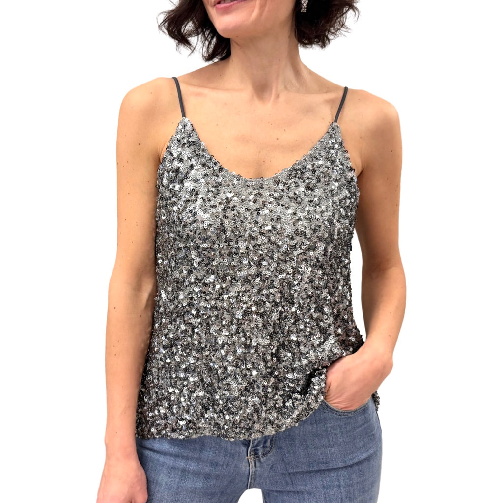 Blue Joint Top Paillettes