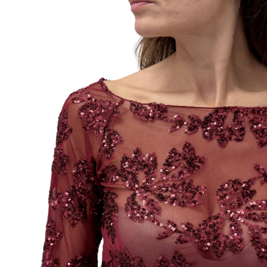 Blue Joint maglia paillettes 99044BURGUNDY blue joint