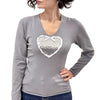 Simona M maglione a V cuore paillettes V CUOREGRIGIO Simona M.