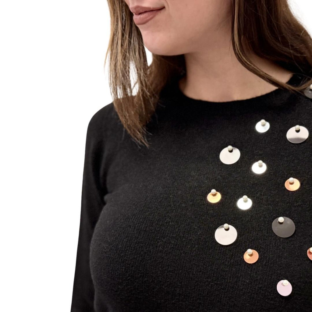 Blue Joint maglione perle paillettes 