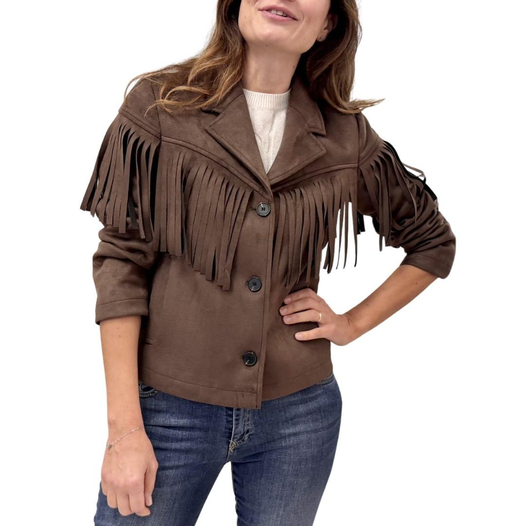 Blue Joint giacca frange ROSALBA/314MORO blue joint