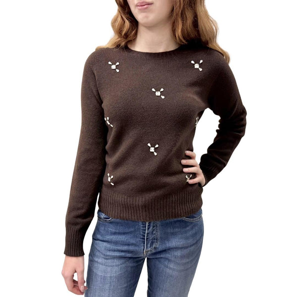 Zimo maglione strass 00008211MARRONE zimo