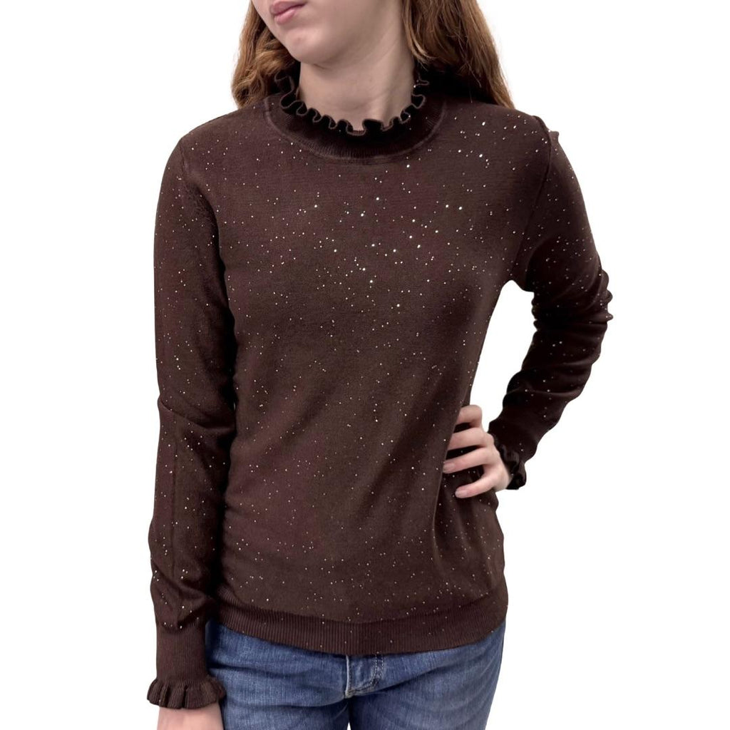 Zimo maglione paillettes 00008214MARRONE zimo