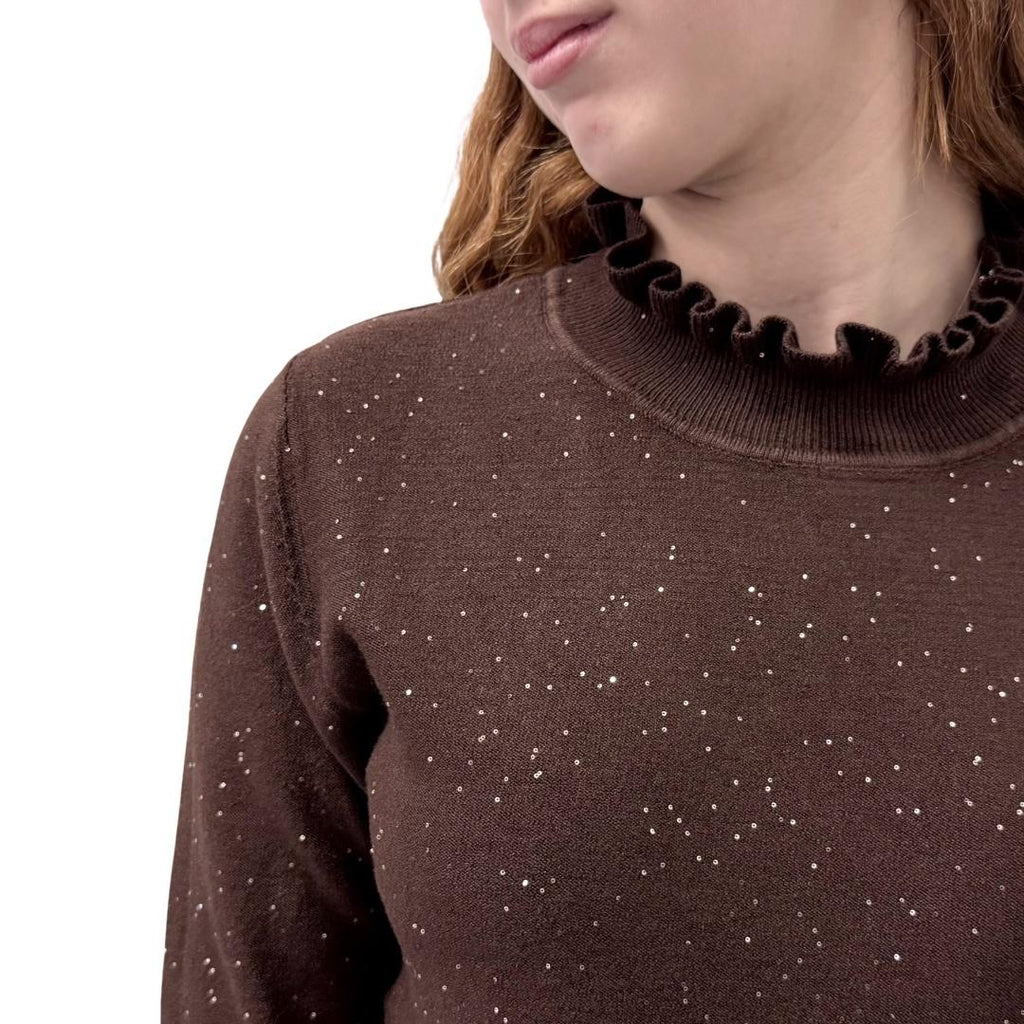 Zimo maglione paillettes 00008214MARRONE zimo