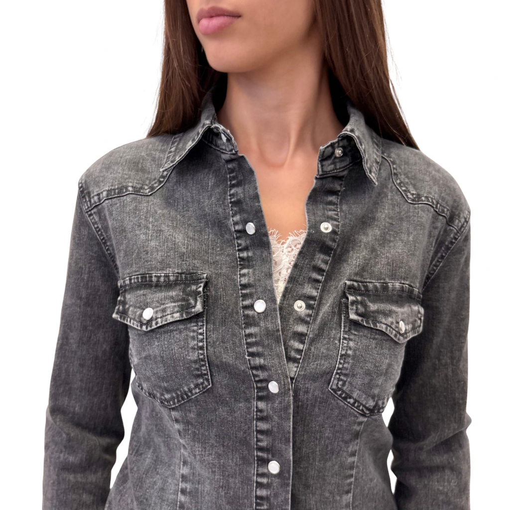 Sunway camicia jeans T9186JEANS GRIGIO Sunway