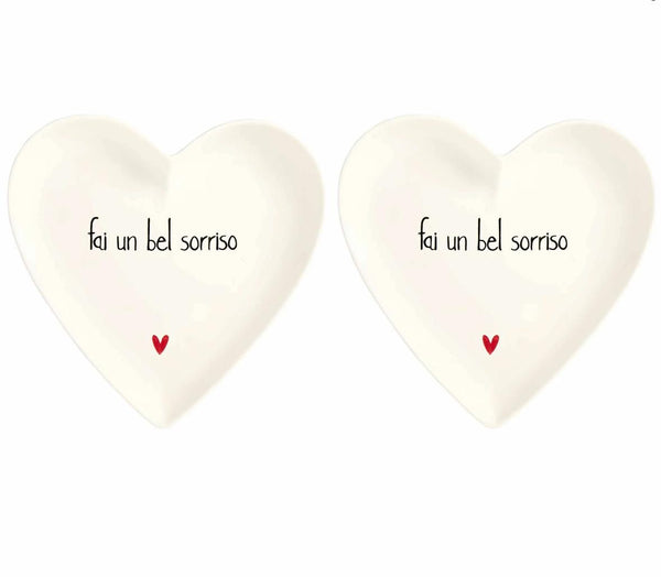 Simple Day Set 2 Piatti cuore Fai un bel sorriso 10011056FAI UN BEL SORRISO Simple Day