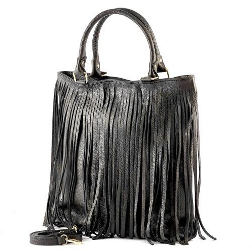 Marlon borsa grande frange BS1266MORO Marlon