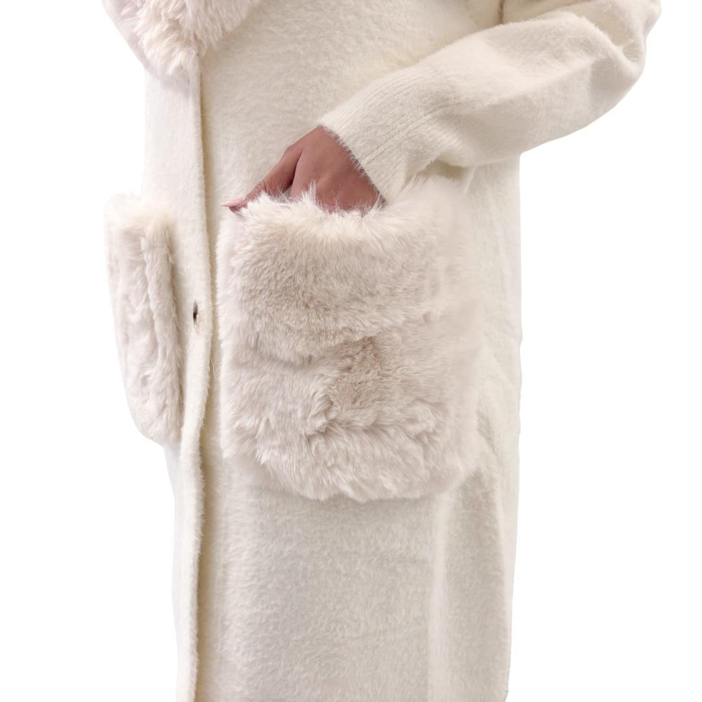 Ayfee pellicciotto lungo 245-CAM25278PANNA Ayfee