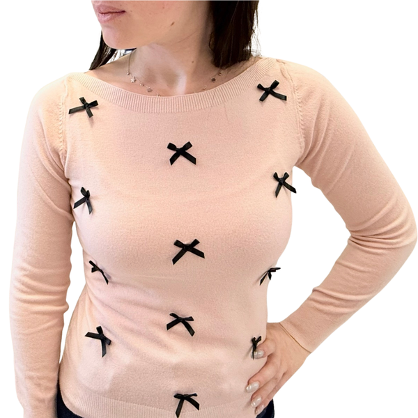 Simona M maglione scollo madonna fiocchetti GIROCOLLO FIOCCHIROSA Simona M.