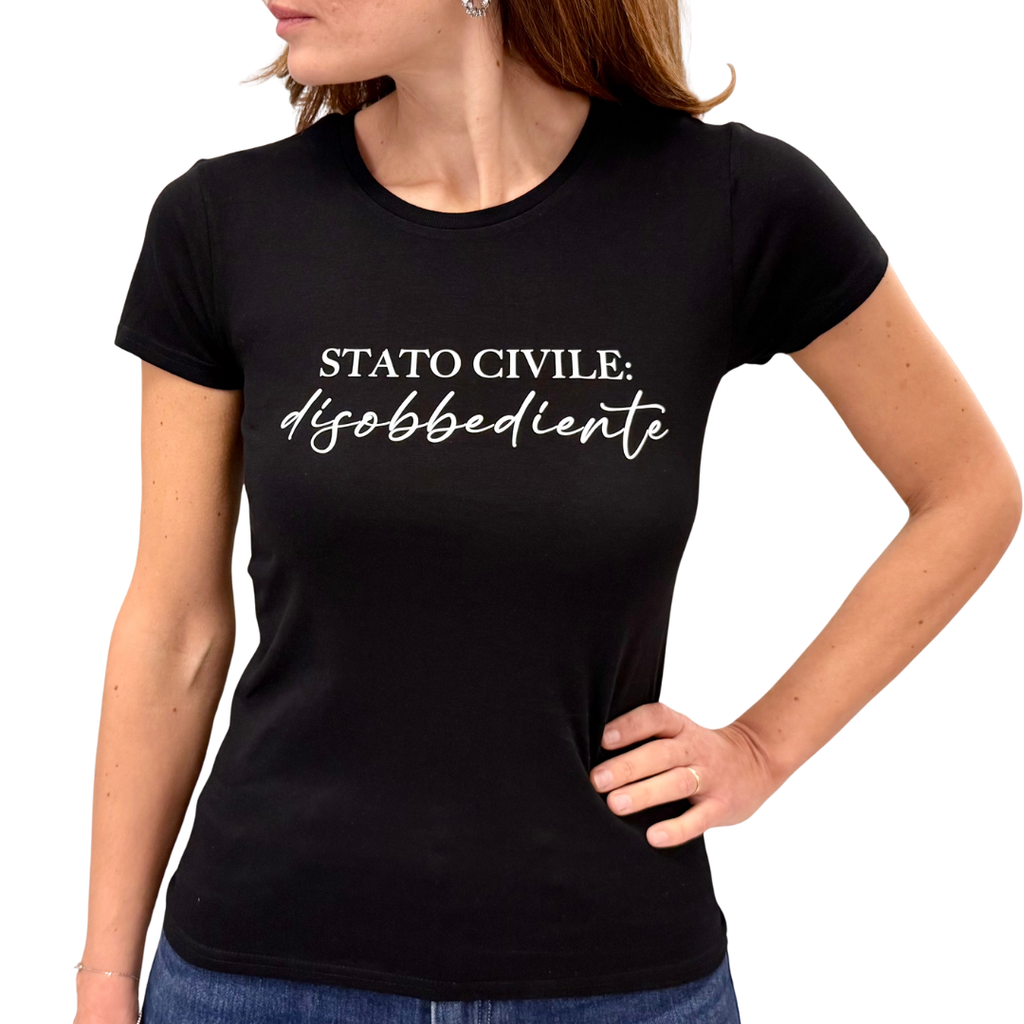 Simona M T-shirt disobbediente T-SHIRT DISOBBEDIENTENERO Simona M.