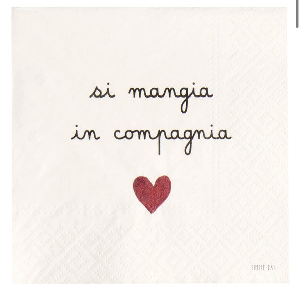 Simple Day Tovaglioli Si mangia in compagnia 10013508SI MANGIA IN COMPAGNIA Simple Day