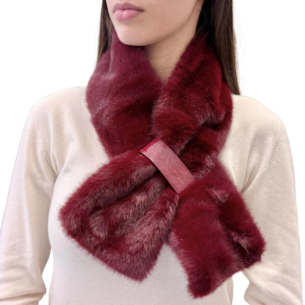 Ayfee collo ecopelliccia 020-ST25236BURGUNDY Ayfee
