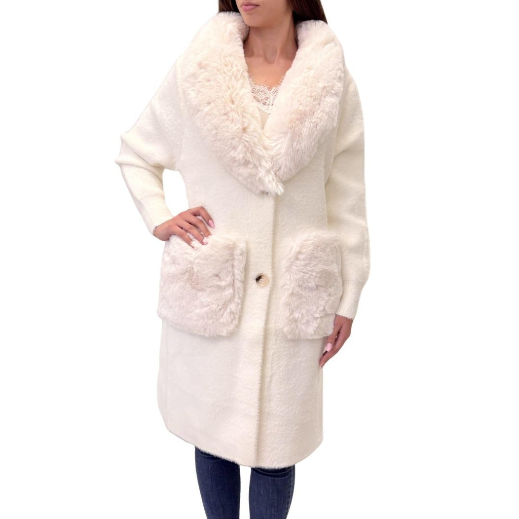 Ayfee pellicciotto lungo 245-CAM25278PANNA Ayfee