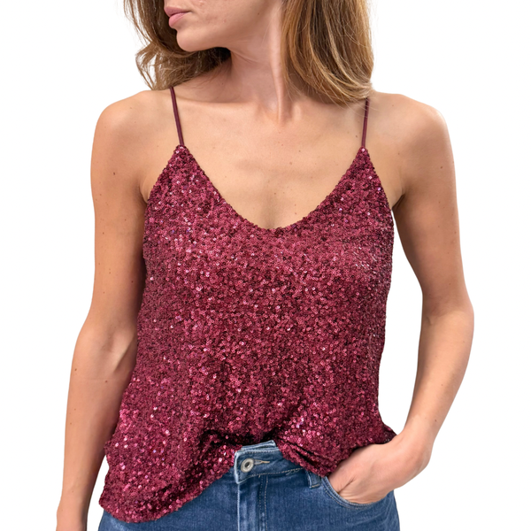 Blue Joint top paillettes 98841ROSSO blue joint